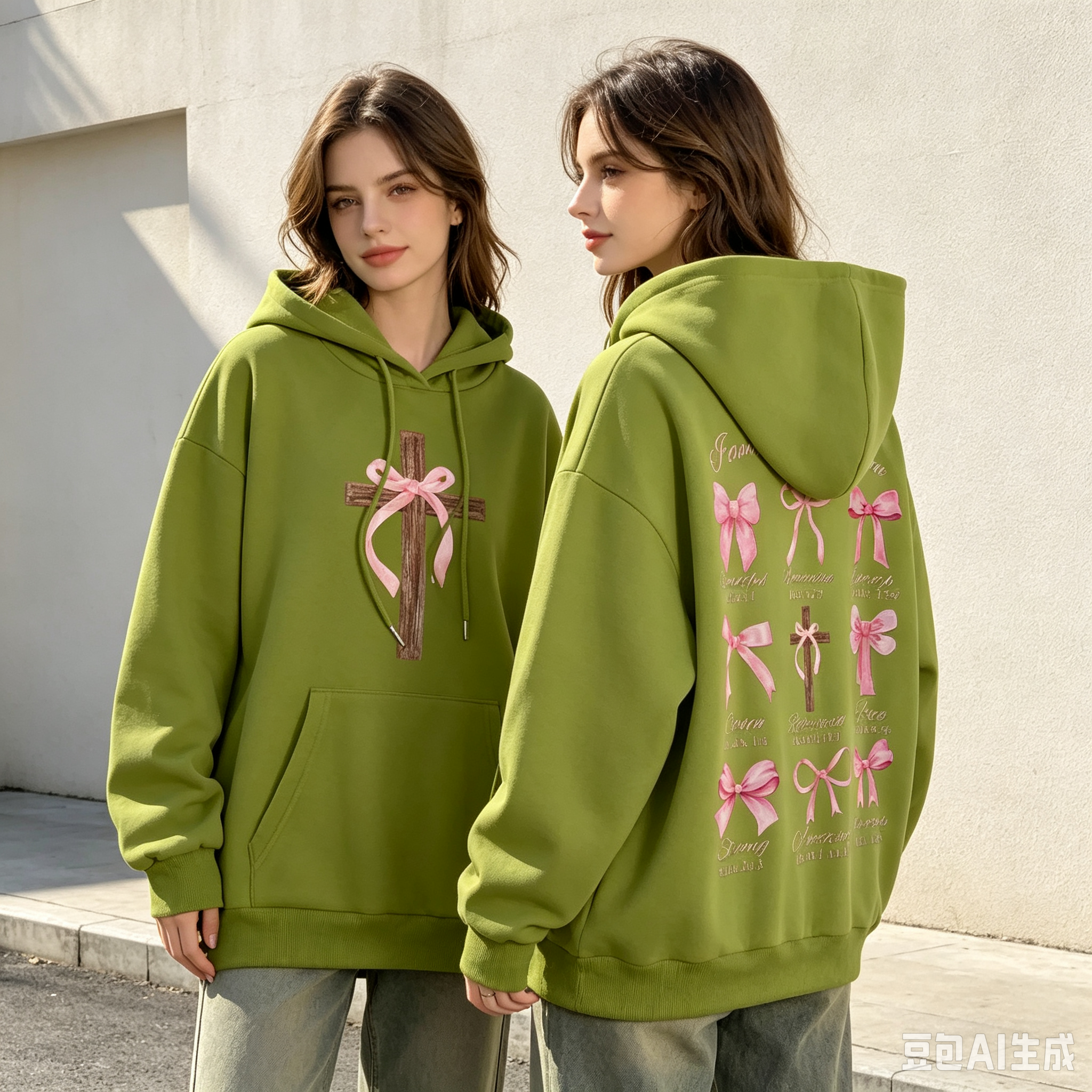 thumbnail video image 2 of XINPING Bow Hoodie for Women God Says I Am Verse Graphic Hoodies Bows Sweatshirt Oversized Long Sleeve Pullover Suitable for College Outfits, Streetwear Daily Home Wear, 2 of 9
