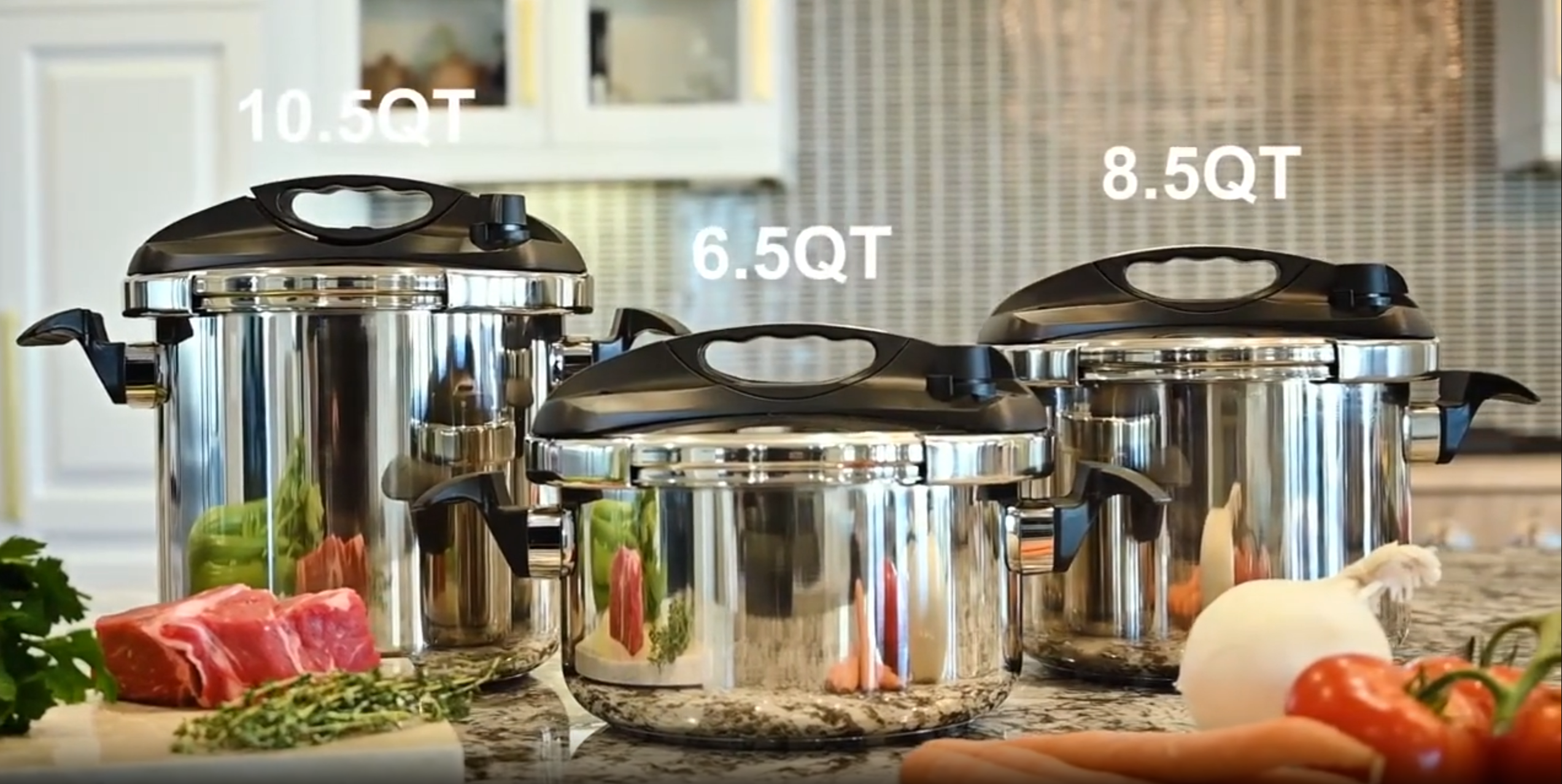 thumbnail video image 2 of Barton 6.3-Quart Stainless Steel Stovetop Pressure Cooker, 2 of 9