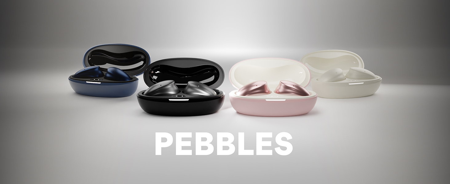 thumbnail video image 2 of MEE audio Pebbles Lightweight Wireless Earbuds: In-Ear Bluetooth Headphones with Headset (Sapphire), 2 of 9