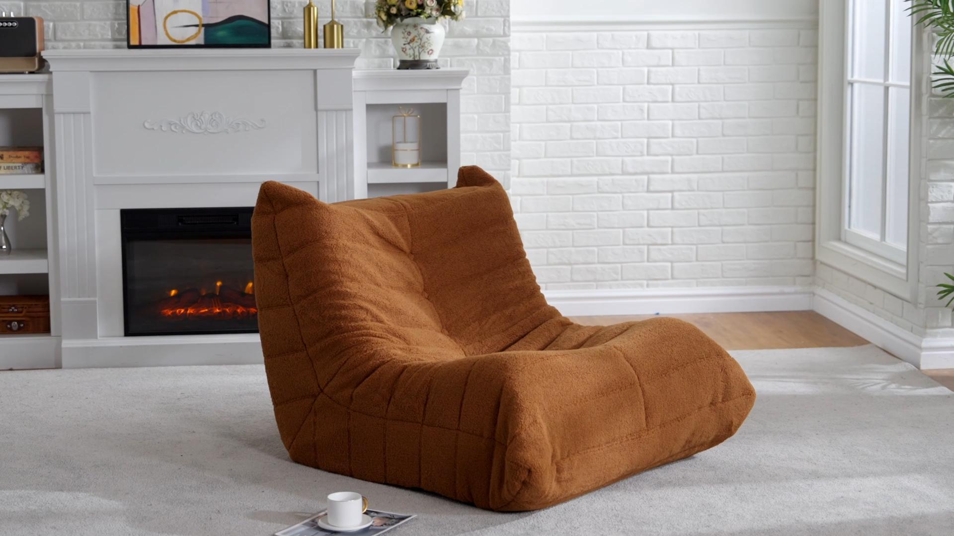 thumbnail video image 2 of Hobestluk Bean Bag Chairs for Adults Giant BeanBag Chair Sofa Memory Foam Bean Bag Chair Faux Fur Fireside Bean Bags Big Lazy Sofa for Living Room Bedroom Dorm Office (Bluegrey Plush), 2 of 8