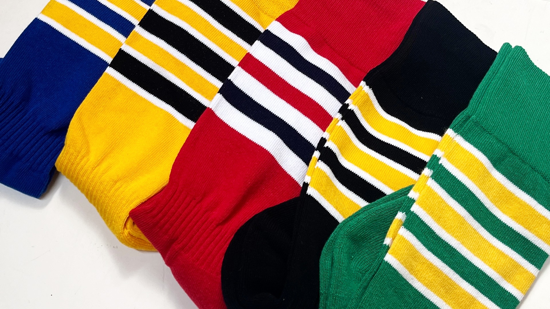 thumbnail video image 2 of Couver Bright Blue/Black Stripes Knee High Sports/Baseball Socks, Light Sky Blue Medium, 2 of 8