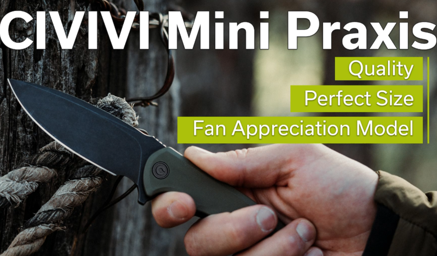 thumbnail video image 2 of CIVIVI Mini Praxis Pocket Folding 2.98" D2 Blade C18026C-4, 2 of 7