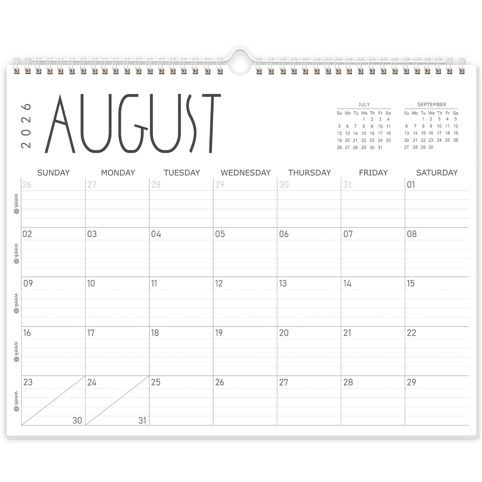 thumbnail video image 2 of OuMuaMua Wall Calendar 2026-2027, 11 Months (Jul 2026-May 2027), 14"x11" Twin-Wire Binding Hanging Calendar, Thick Paper Desk Calendar for Office Home Planning & Organizing, 2 of 8