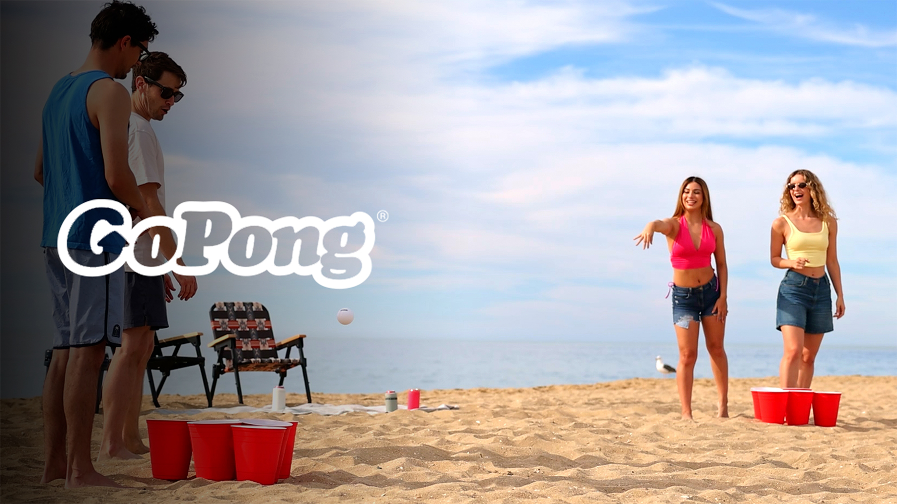 thumbnail video image 2 of GoPong Giant Yard Pong Outdoor Game - Jumbo Sized Beer Pong PRO Set – Fun Beach and Lawn Party Games for Adults, 2 of 7