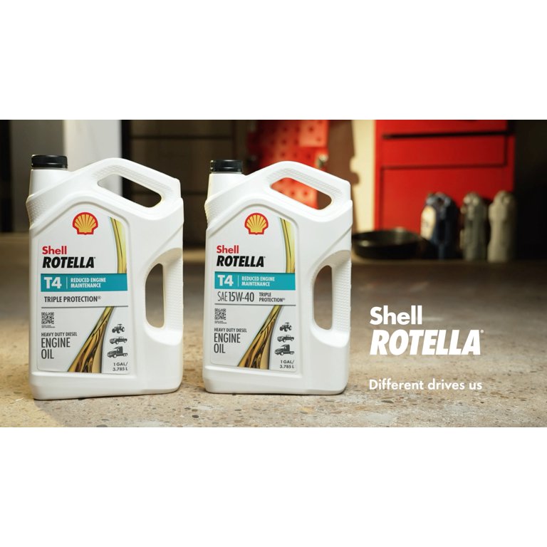 Shell Rotella T4 Triple Protection 15W-40 Diesel Motor Oil, 5 Gallon Pail