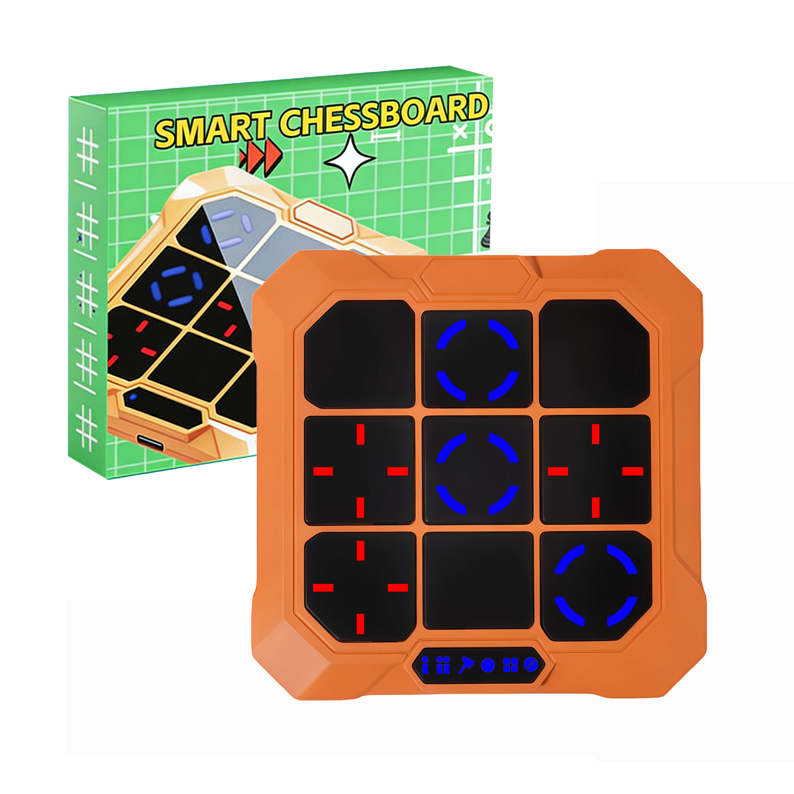 thumbnail video image 2 of Electronic Tic Tac Toe Game, 6-in-1 Rechargeable Handheld Puzzle Game Console, Smart Brain Teaser Toy, Travel Toys, Birthday Gift for Kids Ages 3+, 2 of 10