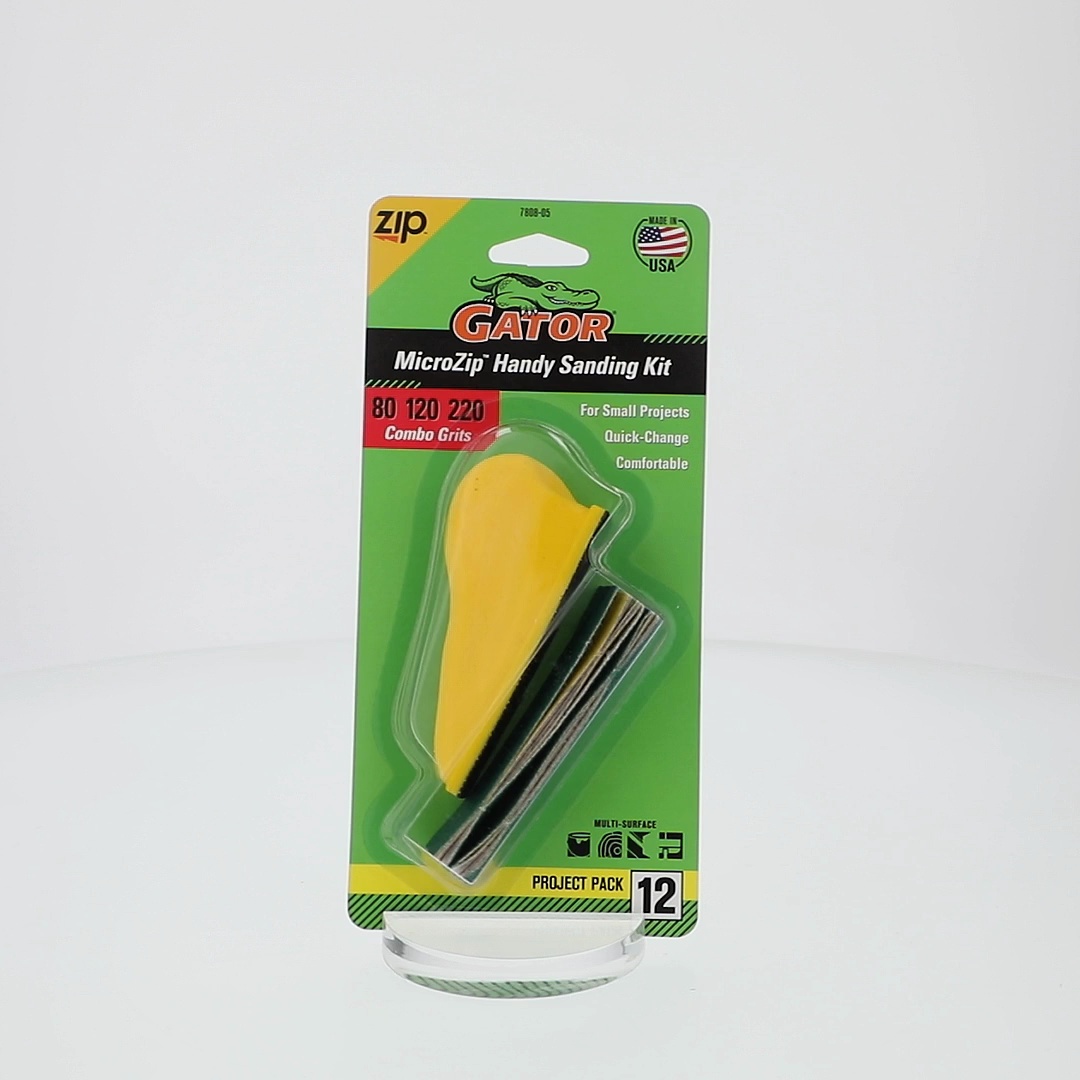 Gator 780805 80/120/220 Grit Zip Micro Small Area Sanding Kit, 12