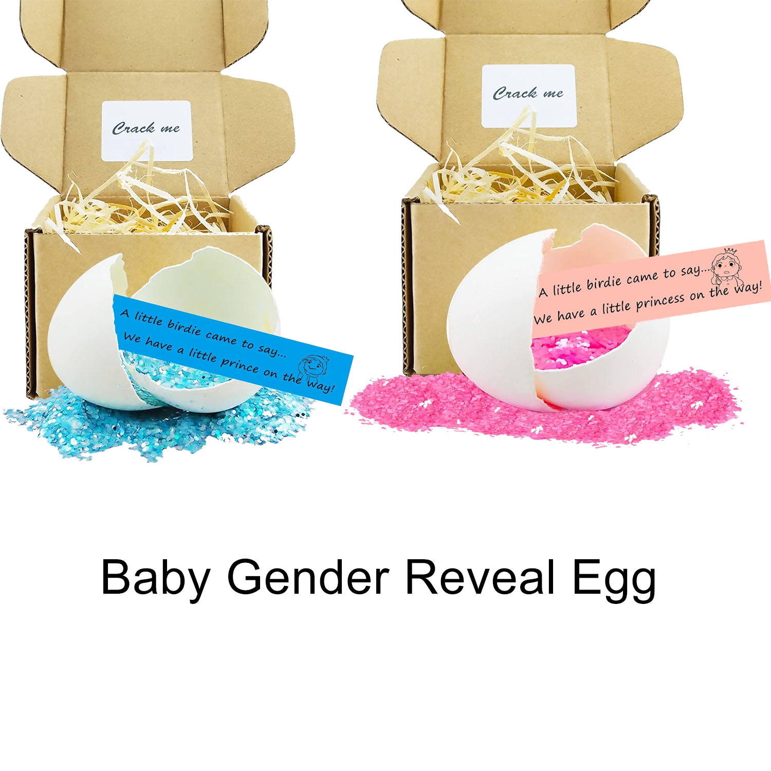 thumbnail video image 2 of Baby Gender Reveal Egg, Boy Gender Reveal, Unique Gender Reveal Ideas, Surprise Egg with Blue Sequins, for Parents, Grandparents, Friends, 2 of 5