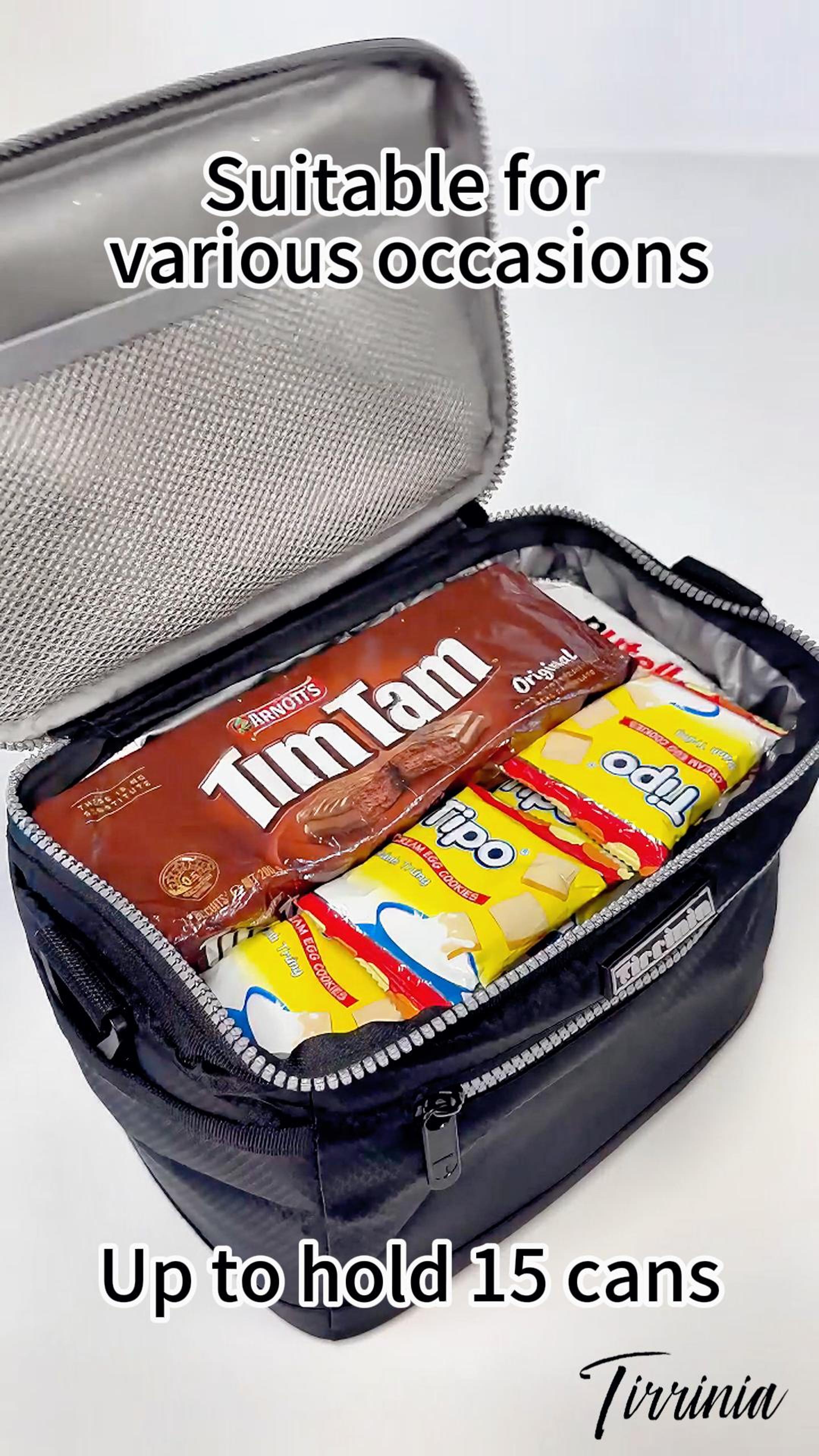 thumbnail video image 2 of Flyingstar Insulated Lunch Bag, Leakproof Thermal Reusable Lunch Box Tote, All Ages, Brown, 2 of 8