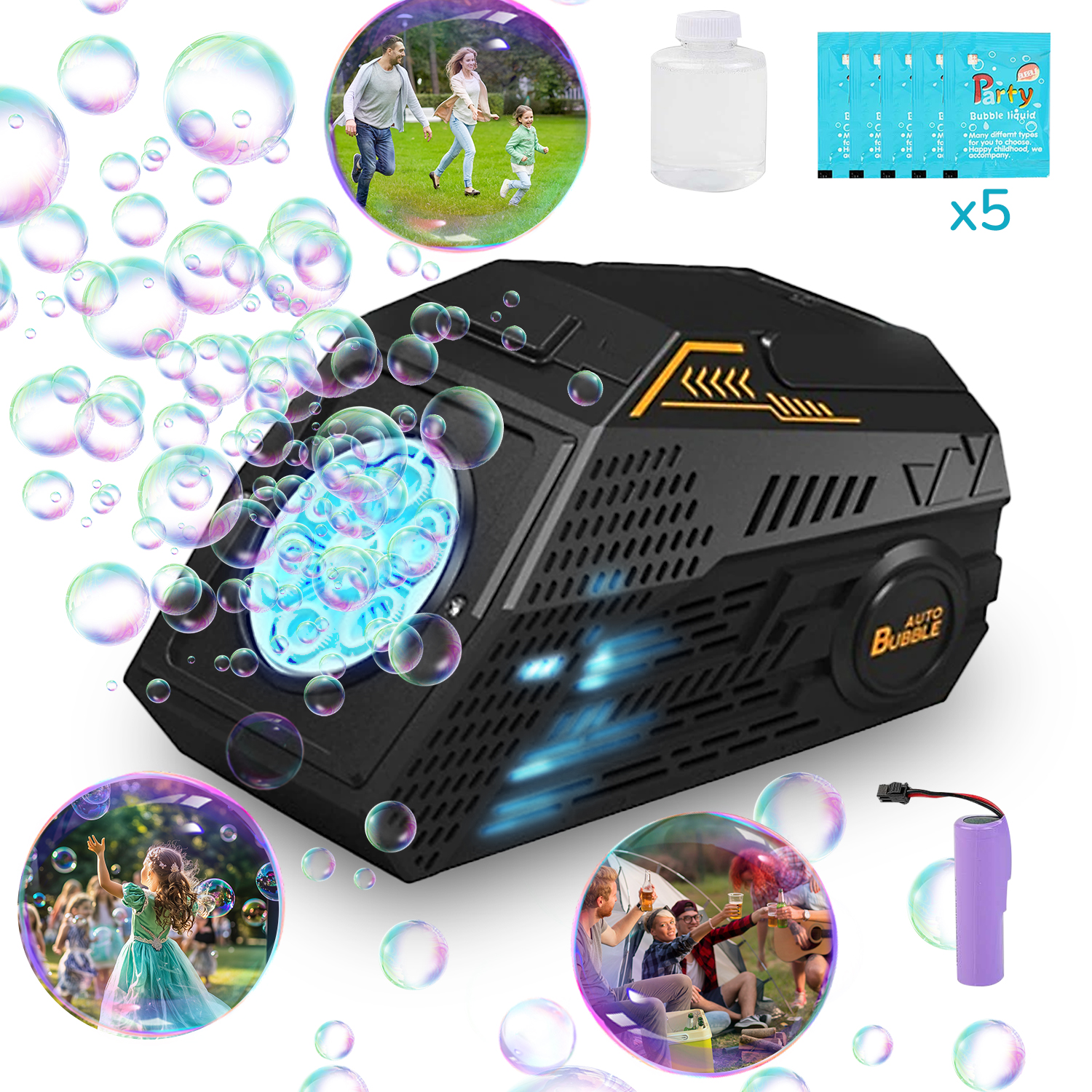 Bubble Automatic Bubble Blowing Machine , 10000+ Bubbles Per Minute ...