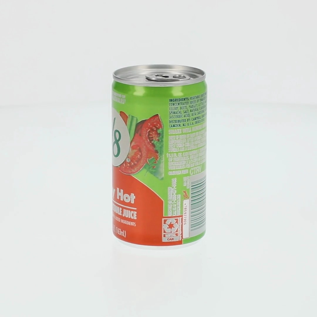 6 pack) V8 Spicy Hot 100% Vegetable Juice, 5.5 fl oz Can, 48 Count
