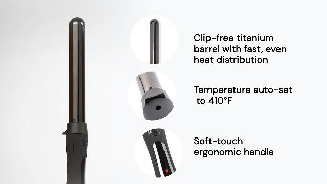 thumbnail video image 2 of L'ange Hair Le Curl 1" Titanium Curling Wand | All Hair Types | Clip Free Barrel | Versatile Waves, 2 of 9
