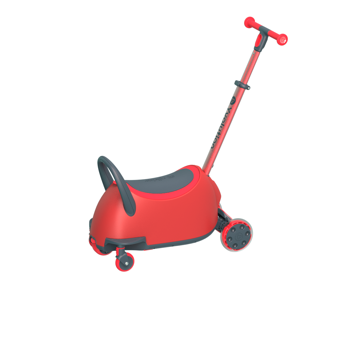 Yvolution Y Glider Luna, 5-in-1 Ride-on Toy to Kids Kick Scooter LED  Light-up Wheels Red Unisex