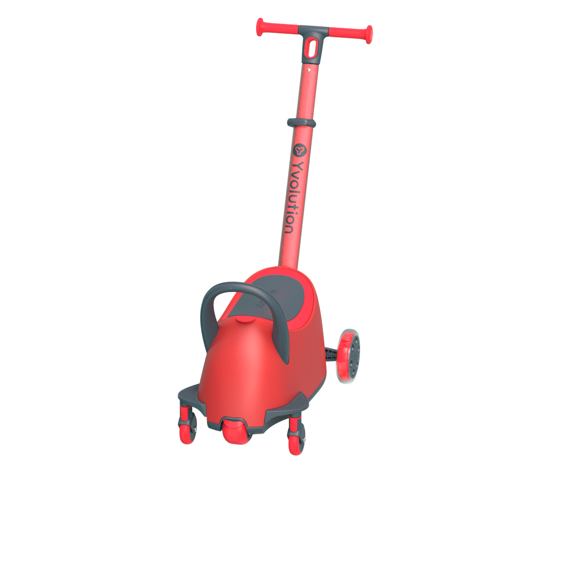 Yvolution Y Glider Luna, 5-in-1 Ride-on Toy to Kids Kick Scooter LED  Light-up Wheels Red Unisex