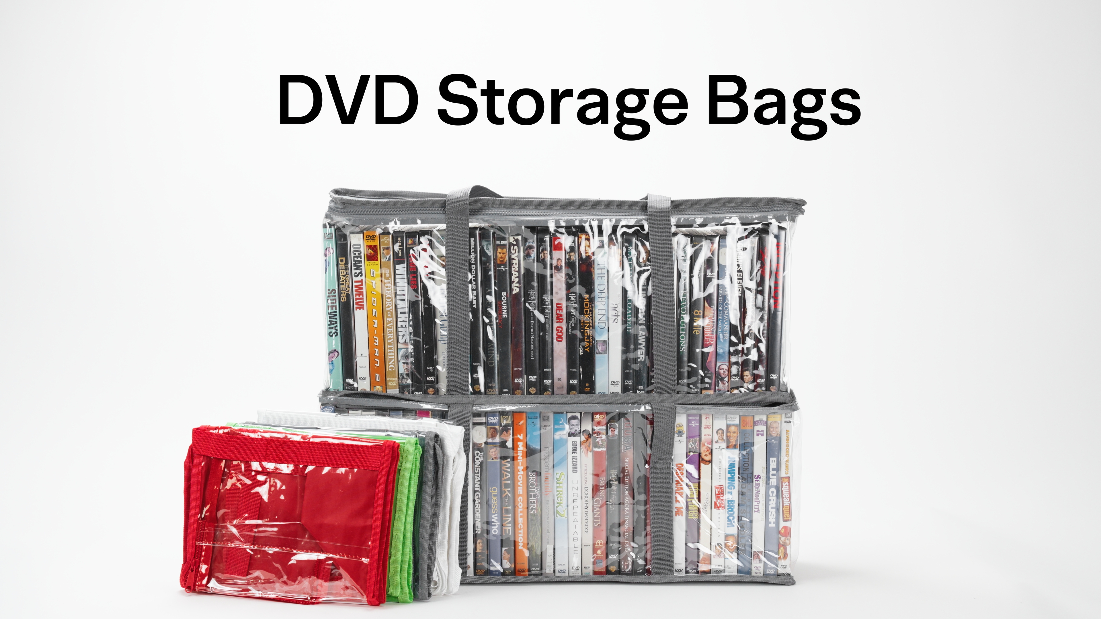 Stock Your Home DVD Storage Bags - PVC CD/DVD Organizer Container, 6 ...