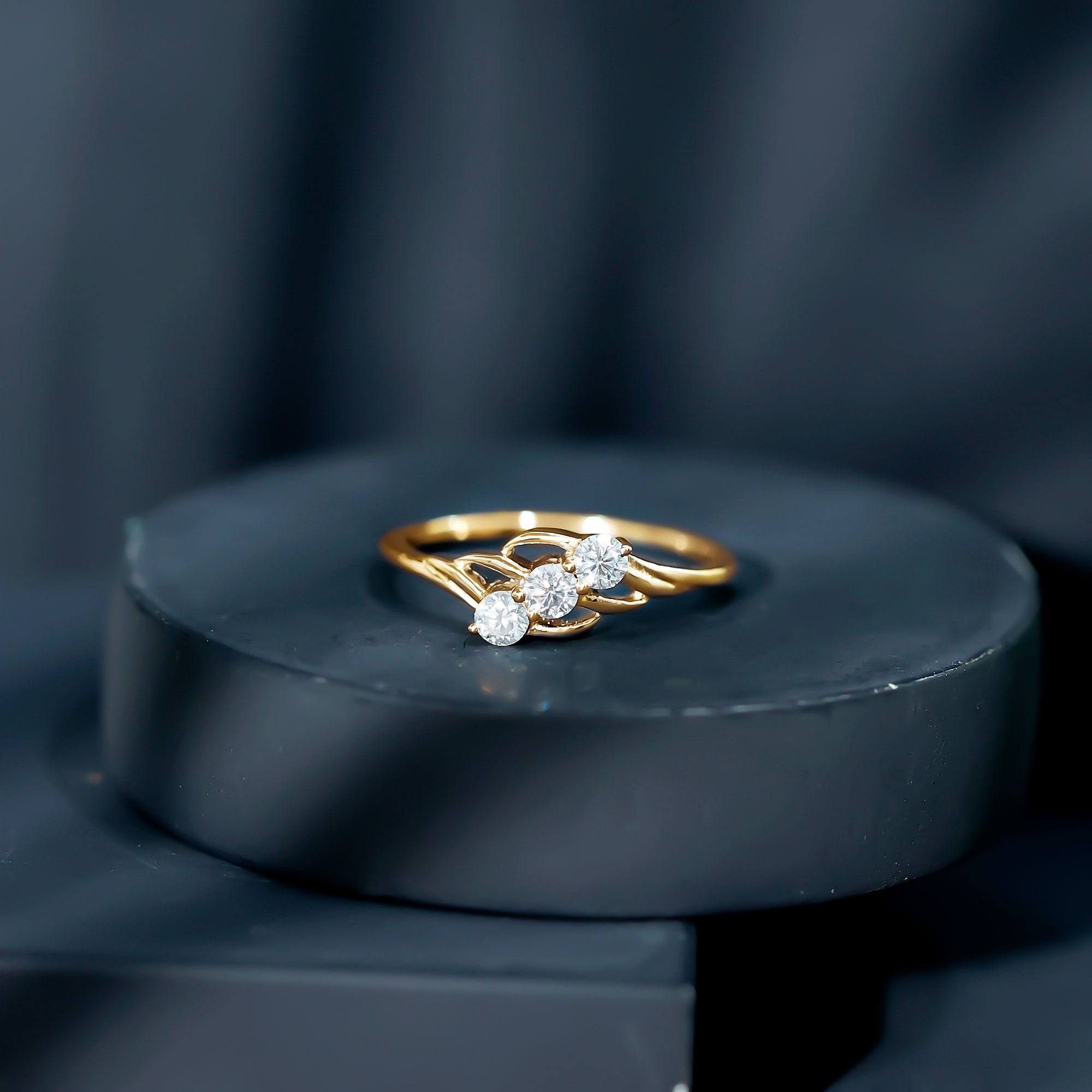 thumbnail video image 2 of Rosec Jewels Lab Created Diamond 3 Stone Ring - Promise Ring - EF-VS Quality - Ready to Gift, 925 Sterling Silver, US 4.00, 2 of 8