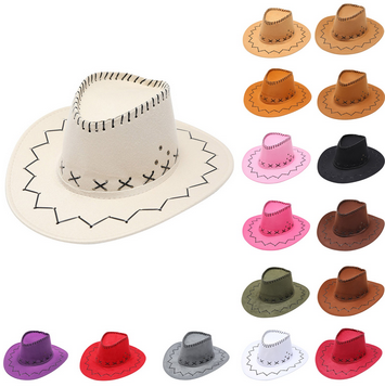 thumbnail video image 2 of HCURIBAD Cowboy Hats for Women, Wide Brim Hats Unisex Solid Color Casual Summer Sunscreen Tie Wide Brim Outdoor Travel Cowboy Hat, Mens Cowboy Hat, Sun Hats 1x Hat Gray One Size, 2 of 3