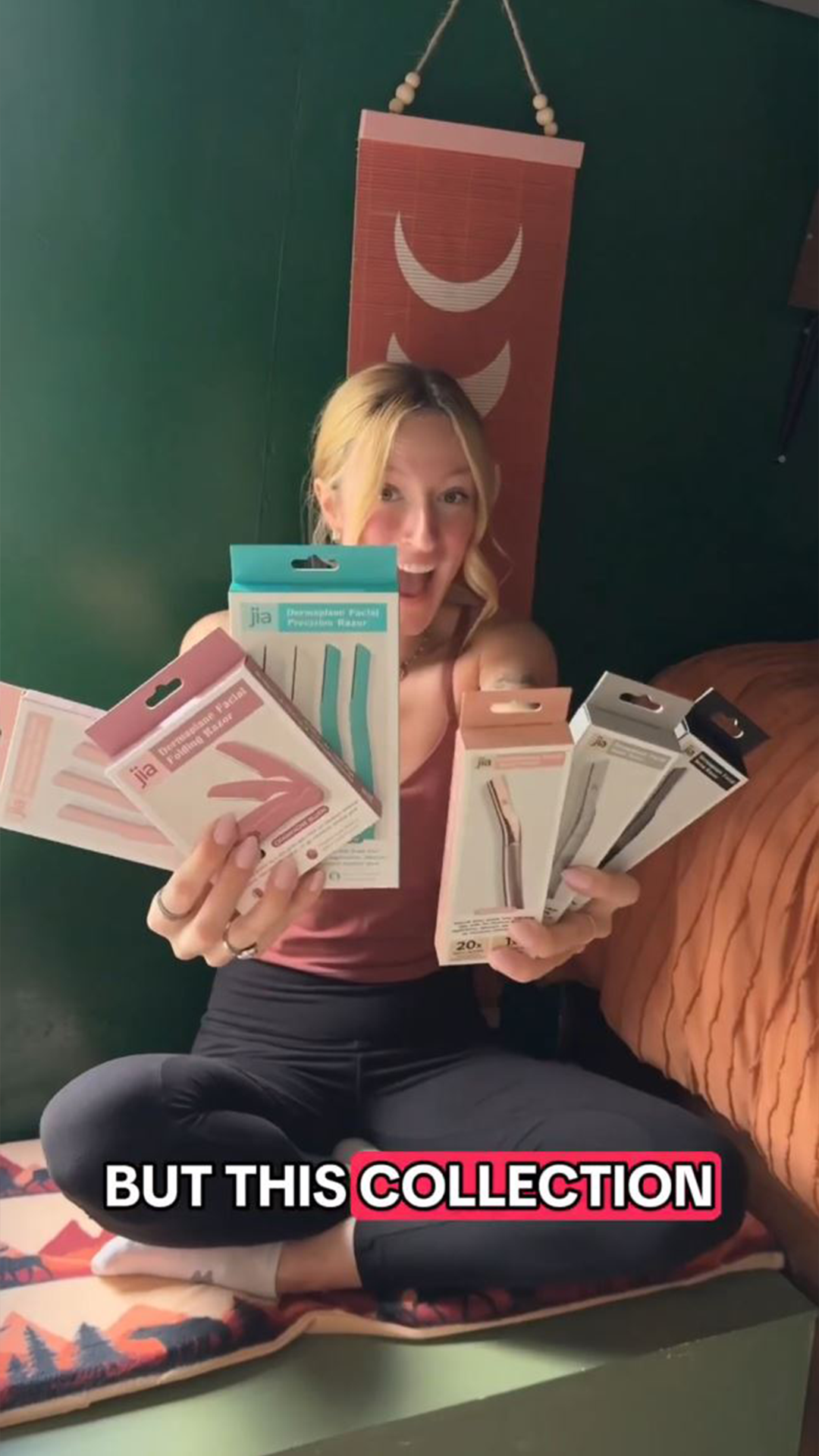 thumbnail video image 2 of Jia Dermaplane Facial BioWheat Razor 3 Pack in Pale Peach, 2 of 9