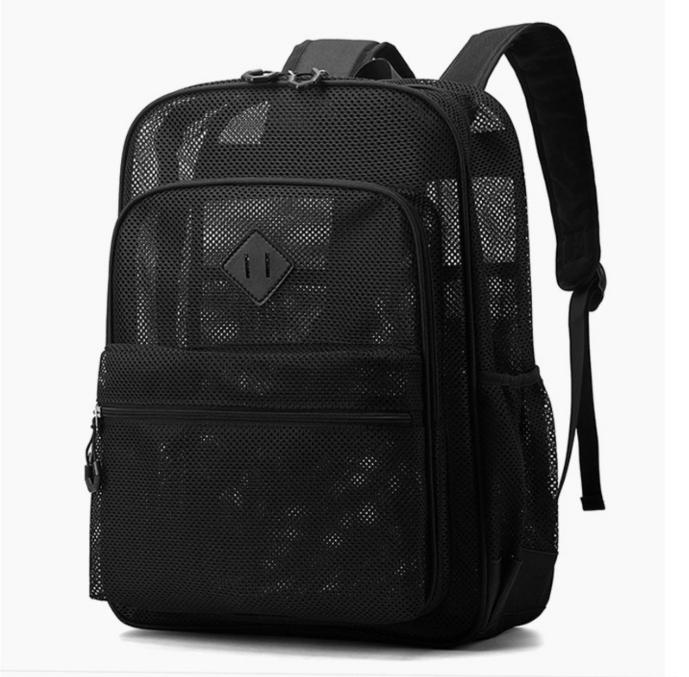 thumbnail video image 2 of Lightweight Mesh Backpack, 21L Breathable Large Capacity Hiking Daypack for Travel Beach Outdoor Sports, 2 of 9