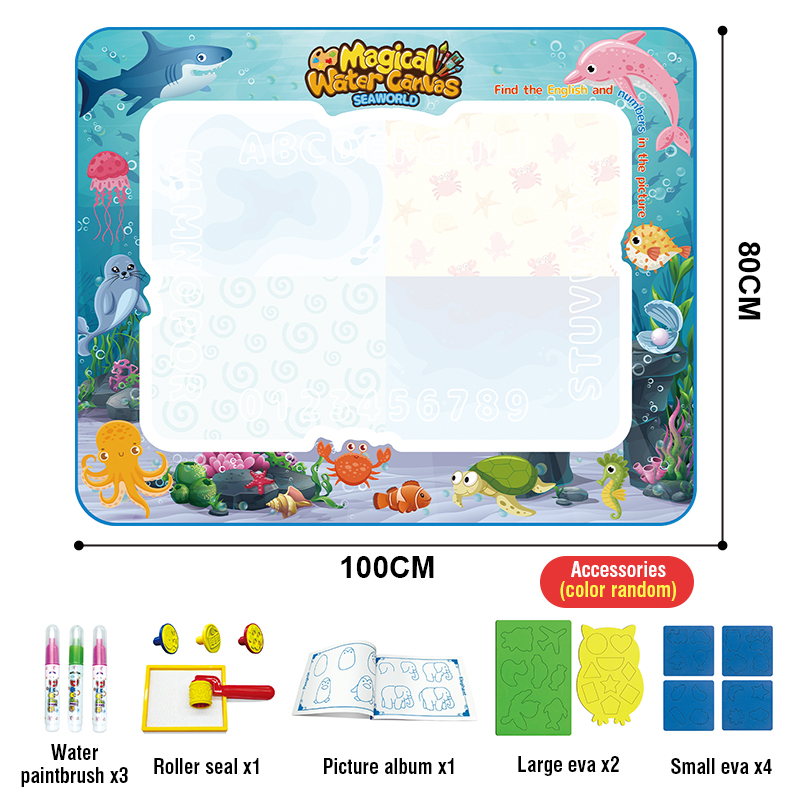 thumbnail video image 2 of Water Doodle Mat & Water Drawing Mat with Roller Stamps for Ages 2 3 4 5 6 7 8 Birthday Easter Gifts(Insect), 2 of 6