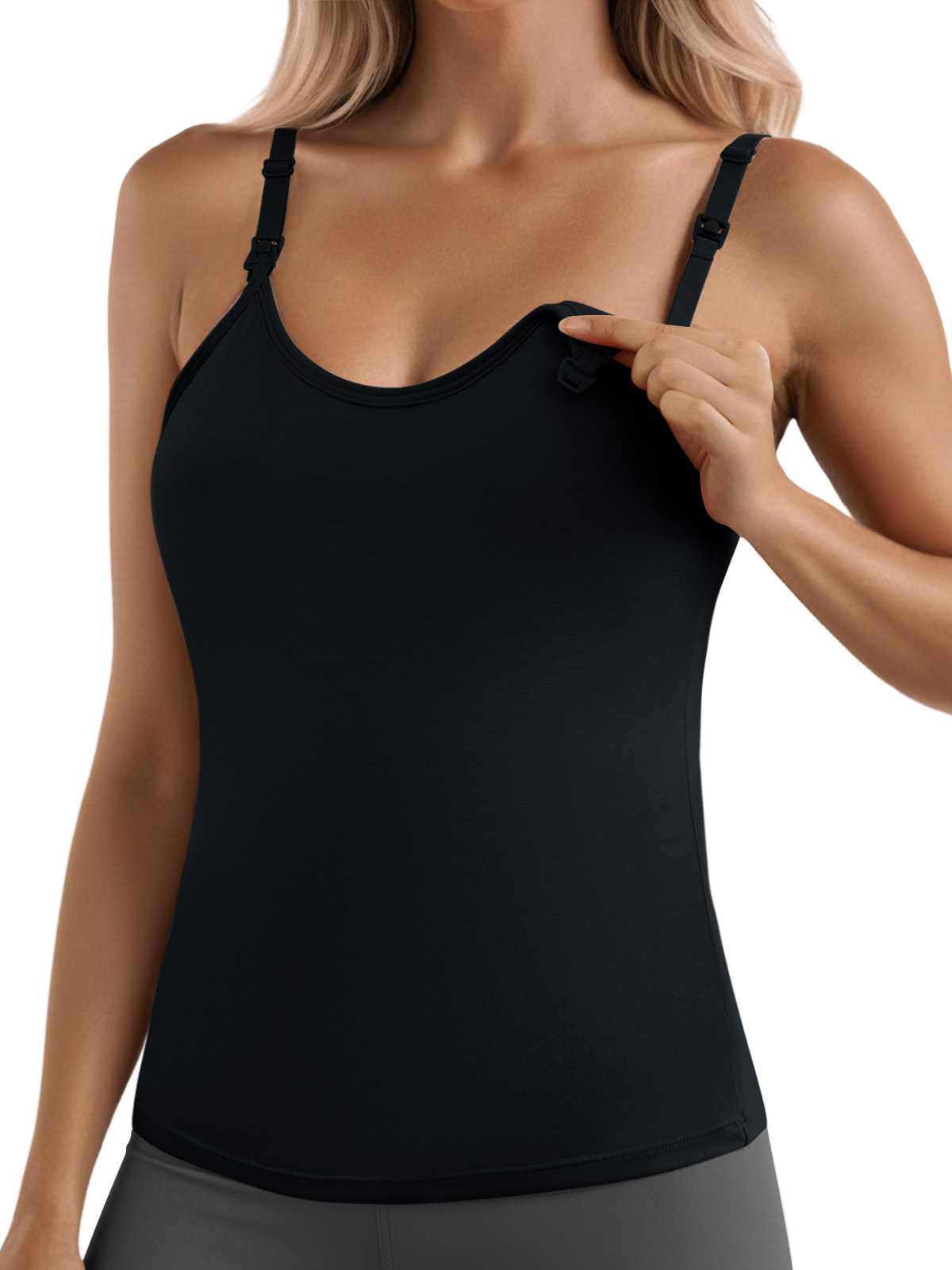 thumbnail video image 2 of Anygrew Womens Nursing Tank Tops with Built in Bra Camis for Breastfeeding with Adjustable Straps, 2 of 6