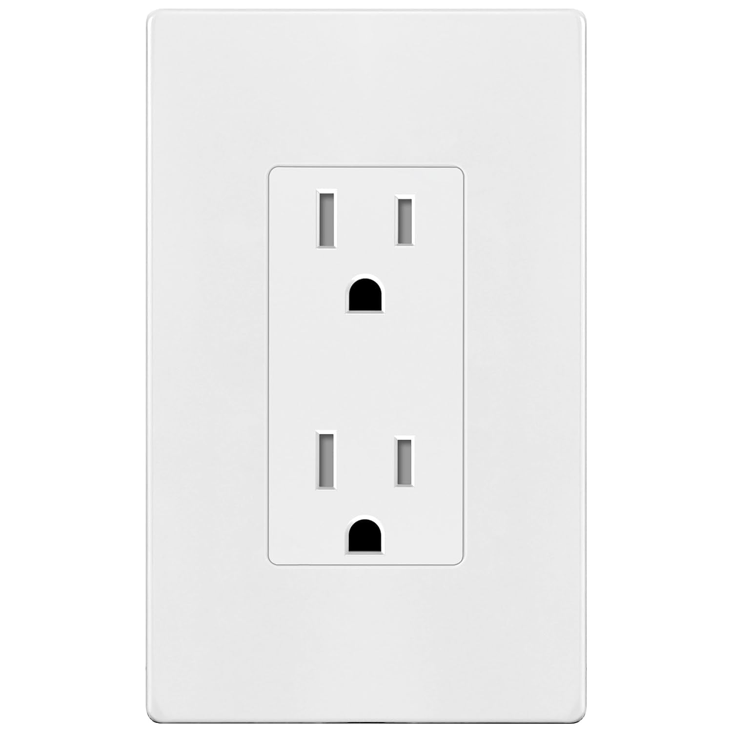thumbnail video image 2 of ENERLITES White Decorator Receptacle with Screwless Wall Plate, Residential Grade Wall Outlet, 15A 125V, Self-Grounding, 2-Pole, 3-Wire, 5-15R,Tamper Resistant, UL Listed, 61502-TR-WSID, 40 Pack, 2 of 6