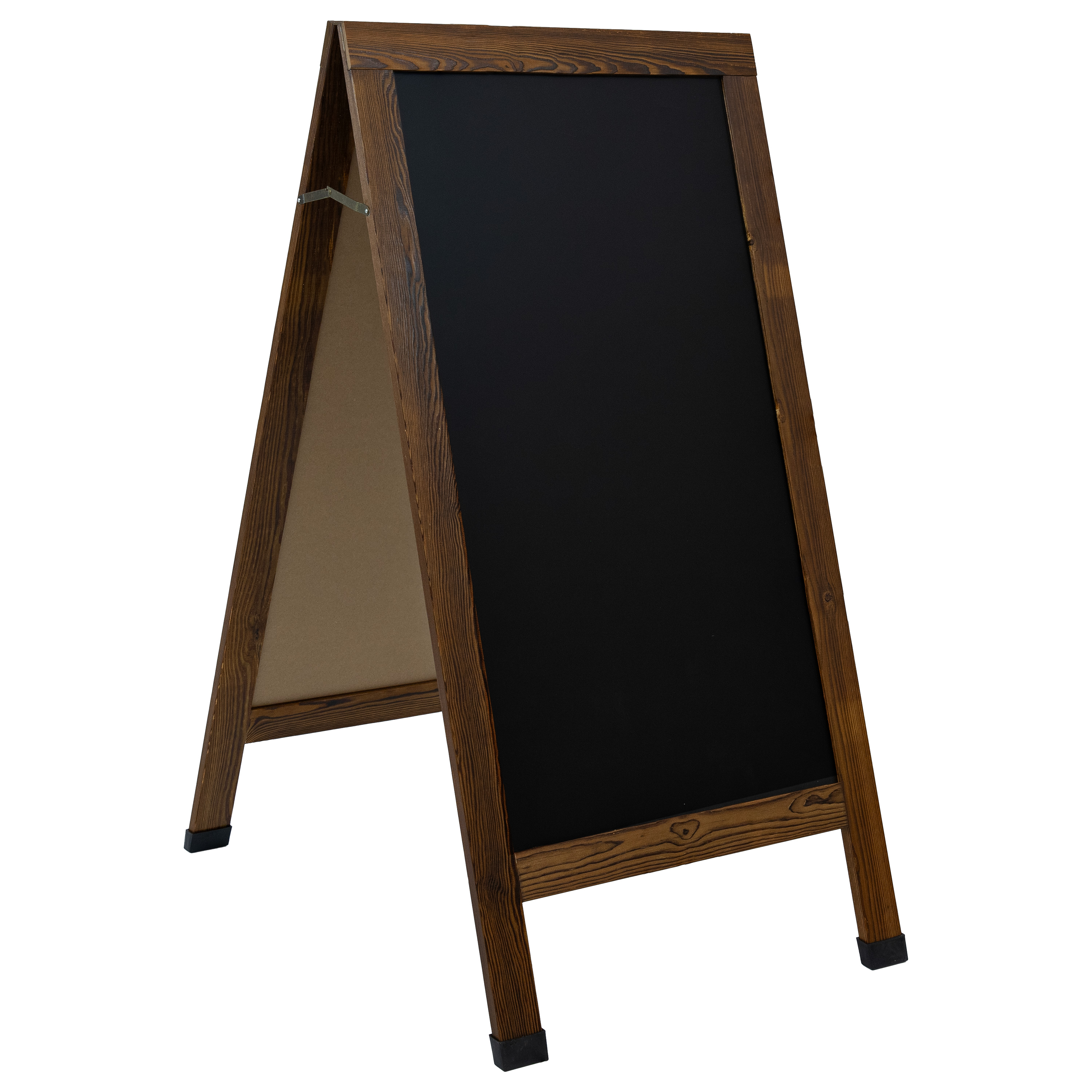 thumbnail video image 2 of Sunnydaze Magnetic A-Frame Chalkboard Sign, 48" x 24", with Chalk (Rustic Brown), 2 of 8