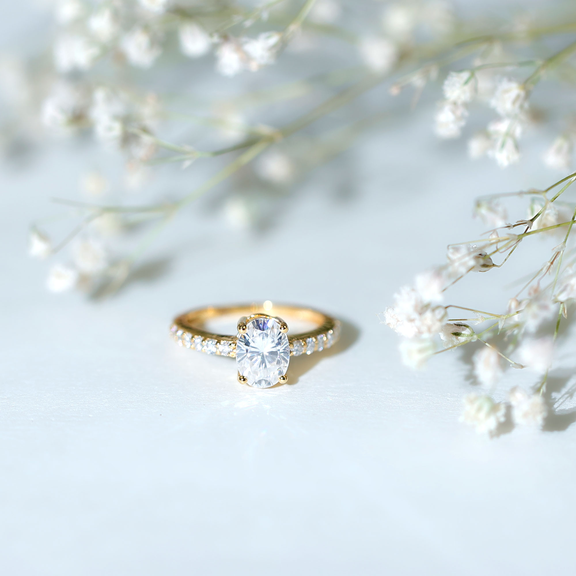 thumbnail video image 2 of Rosec Jewels 1 Carat Moissanite Engagement Ring in Silver (D-VS1 Quality) - Gift For Special Occasions, US 6.50, 2 of 7