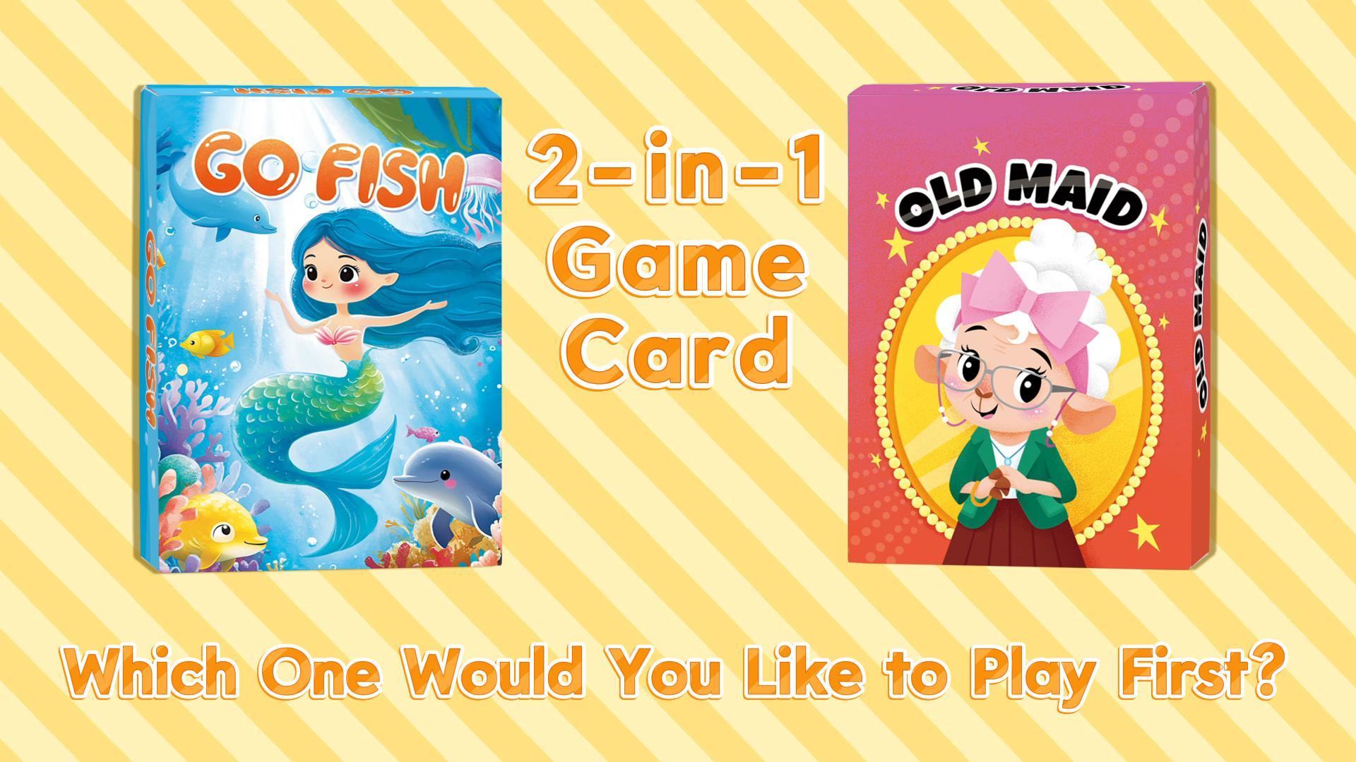 thumbnail video image 2 of Sinekong Kids Card Games, 2 Decks, Include Go Fish, Old Maid Card Game For Kids 4-8 Family Game Night, 2 of 9