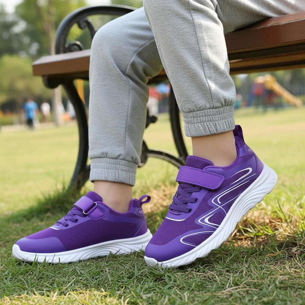 thumbnail video image 2 of vibdiv Boys Girls Sneakers Kids Shoes Tennis Running Shoes Athletic Non-Slip Sneakers Navy Blue Big Kid Size 3, 2 of 7