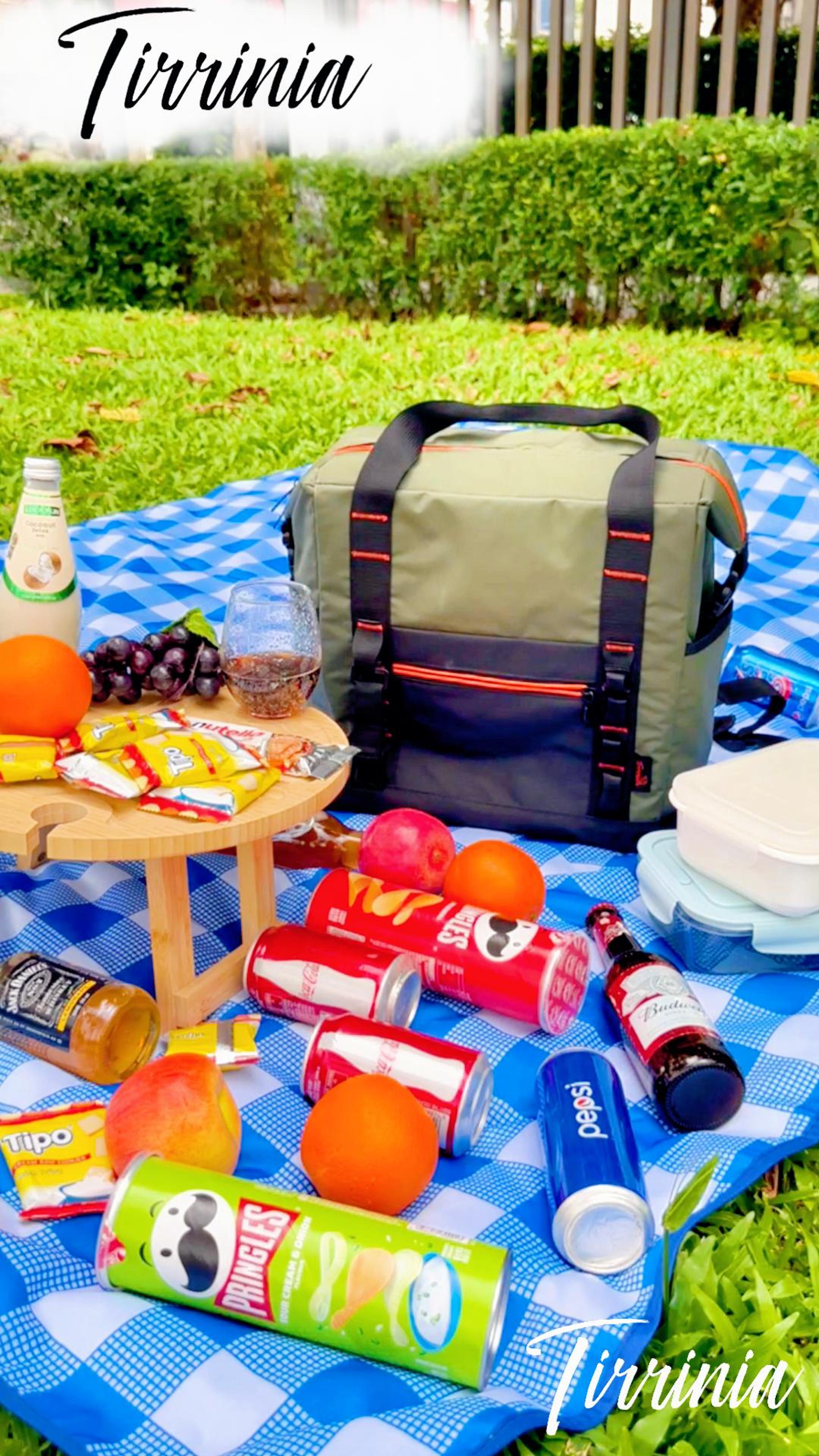 thumbnail video image 2 of Tirrinia Camping Cooler Bag Insulated, Shoulder Strap and Bottle Opener 20 Cans Portable, 2 of 8