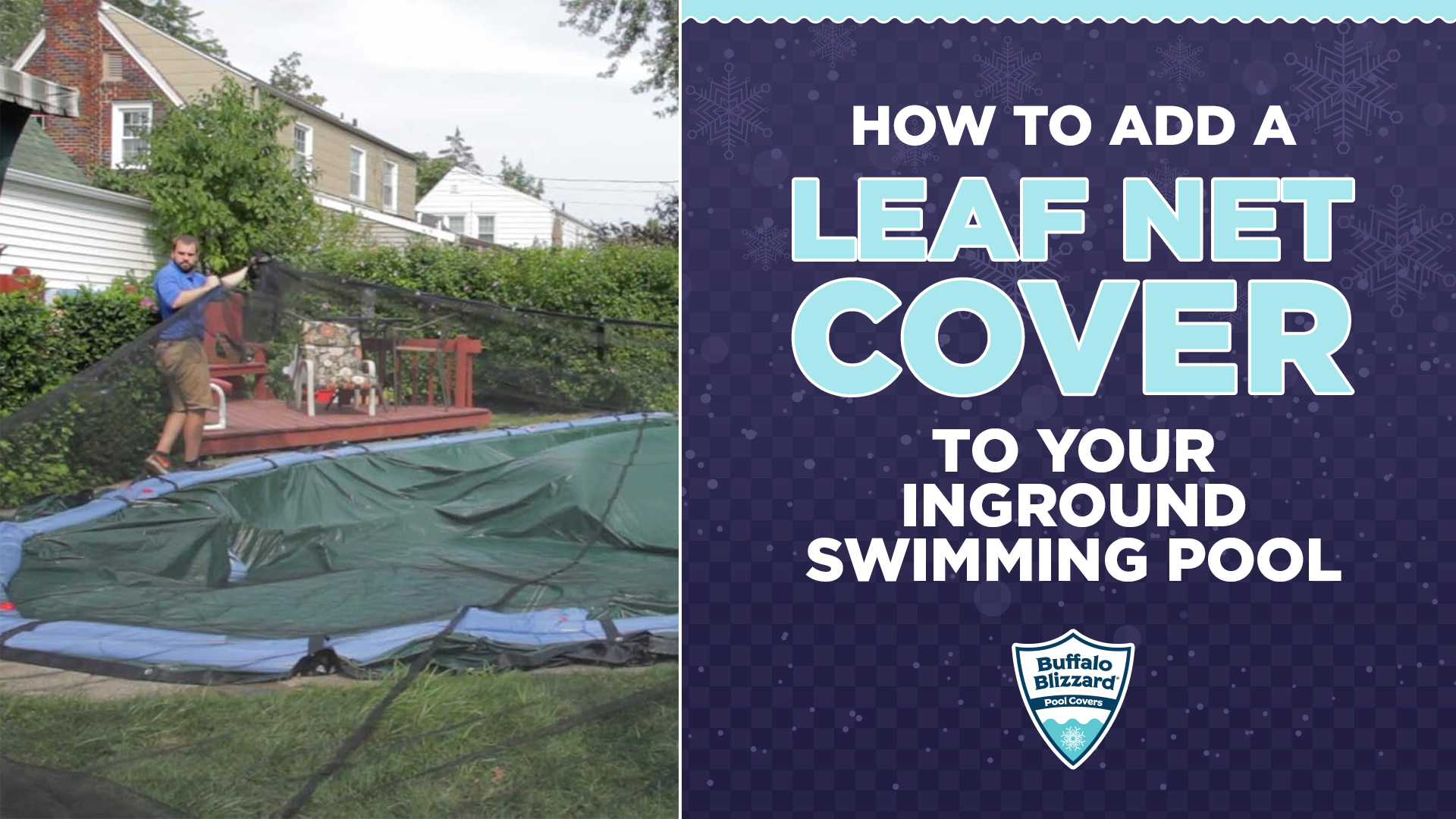 thumbnail video image 2 of Buffalo Blizzard Rectangle Leaf Net Cover for Inground Swimming Pools, 16' x 32', 2 of 7