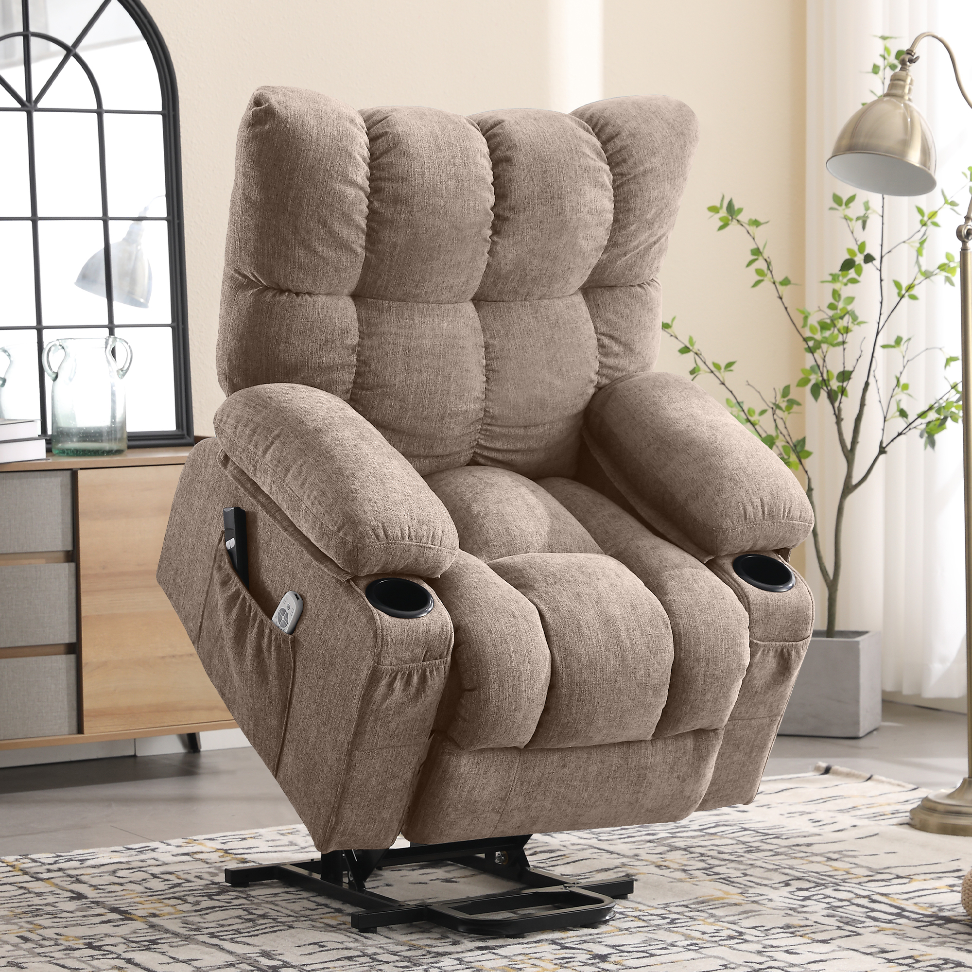 thumbnail video image 2 of JONPONY Power Lift Recliner Chair Recliners for Elderly with Heat and Massage Recliner Chair for Living Room with Infinite Position and Side Pocket,USB Charge Port,Brown, 2 of 17