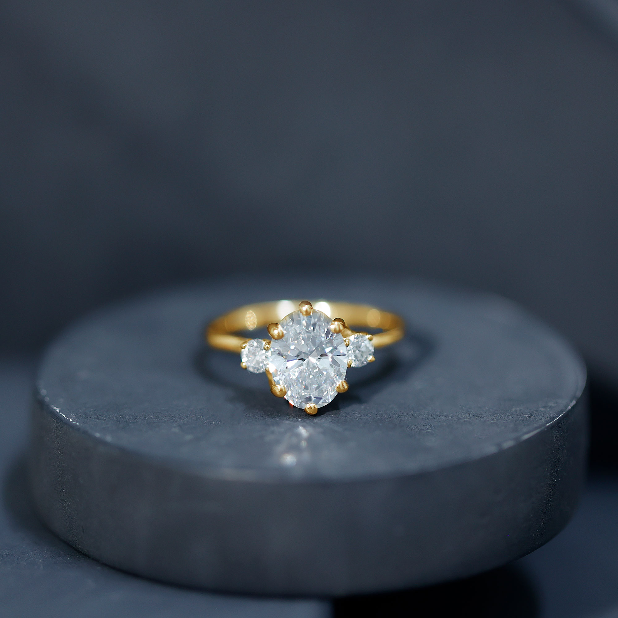 thumbnail video image 2 of Rosec Jewels Lab Created Diamond Engagement Ring 2 Ct- 7x9 mm Oval Diamond - EF-VS Quality, 14K Yellow Gold, US 10.00, 2 of 8