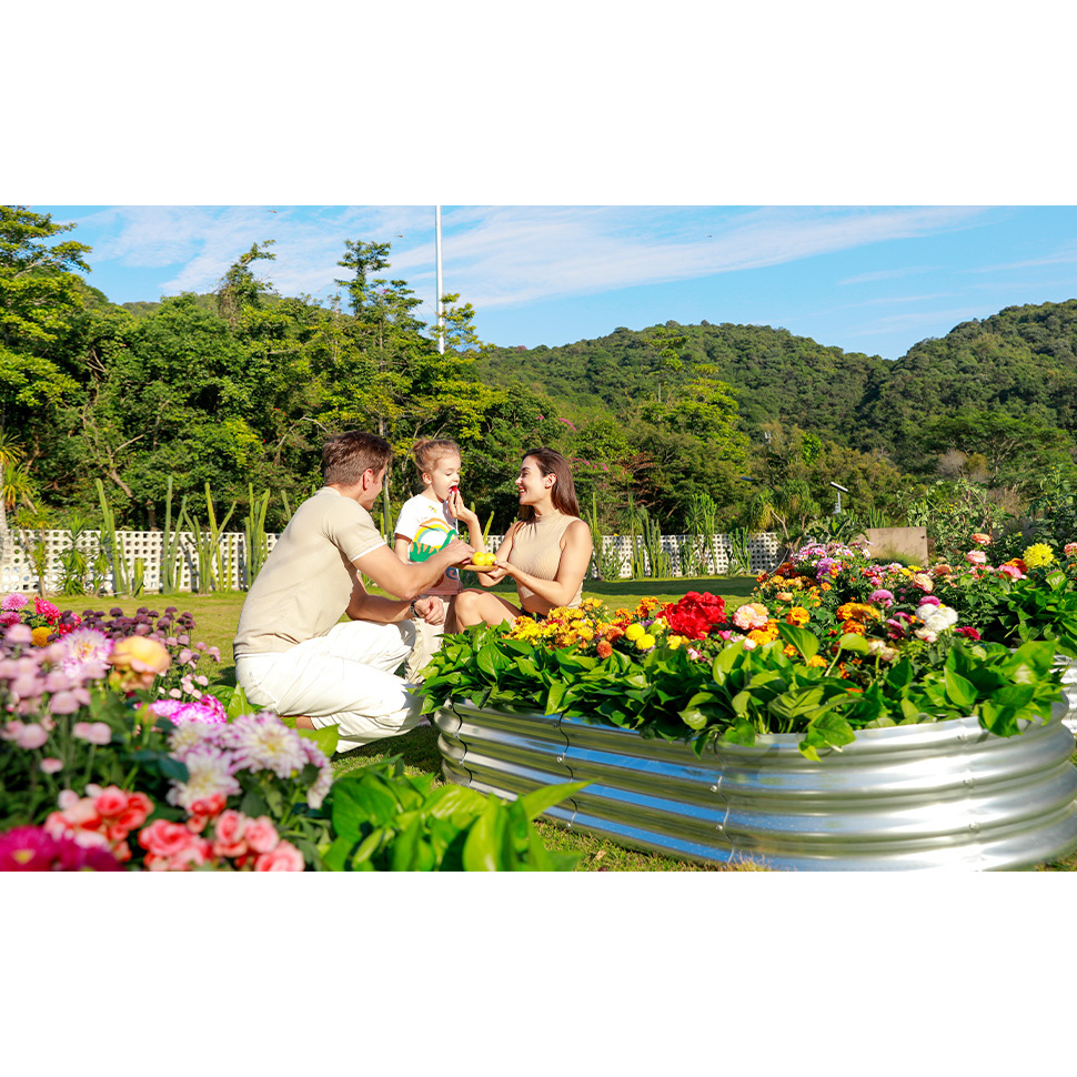 thumbnail video image 2 of 4×2×1 ft(4pack)Galvanized Raised Garden Bed Kit, Garden Planting, Outdoor Galvanized Flowerpot Garden Box, Round and Oval Large Metal Vegetable Box., 2 of 11