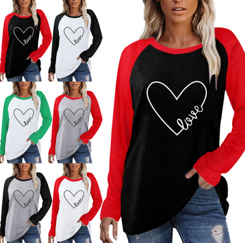 thumbnail video image 2 of Baqcunre Valentines Day Shirts Women, Women's Valentine's Day Color-Coded Long-Sleeved Casual T-Shirt, Long Sleeve Shirts for Women, T Shirts for Women, Womens Tops Graphic Tees, Grey, Xxl, 2 of 4