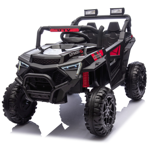 thumbnail video image 2 of 24V Kids Electric Ride on Cars Toy, 400W Power Ride on UTV Toy With Remote Control, Music, Bluetooth, Four Wheel Suspension, LED Lights, Portable Handle, Electric Car for Boys Girls 3+, 2 of 8