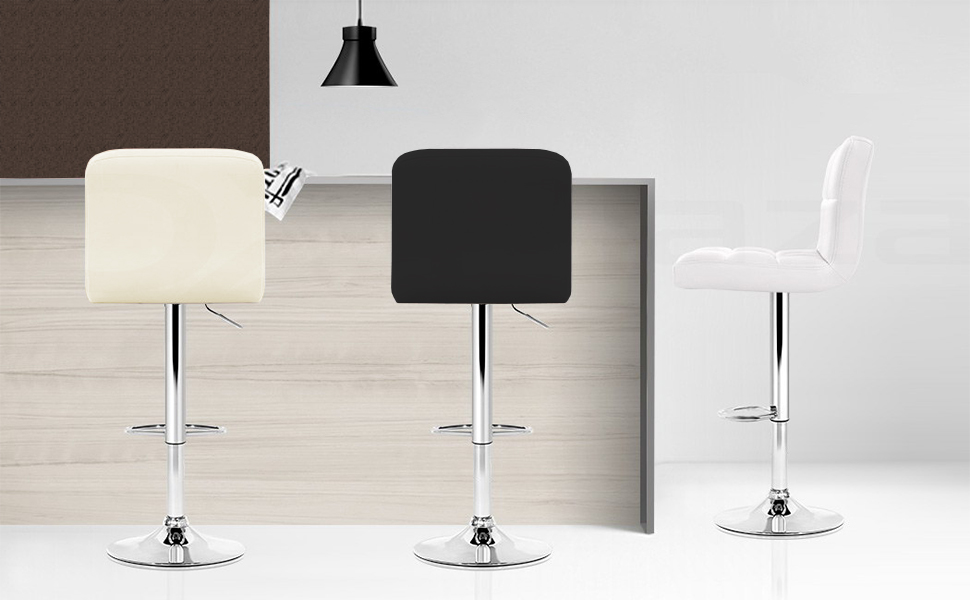 thumbnail video image 2 of Soontrans Bar Stools Set of 2 Swivel Counter Height Stools, Adjustable Island Chairs for Kitchen with Back and Arms, Modern Barstools with Backrest and Armrest (White, 2Pcs), 2 of 10