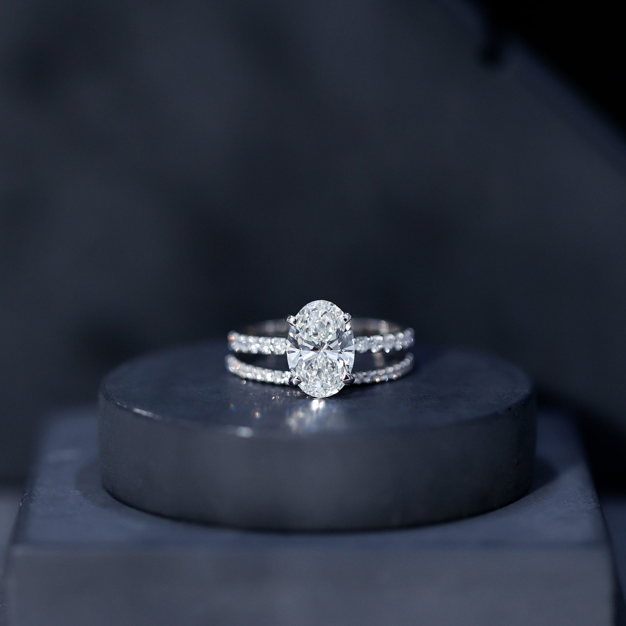 thumbnail video image 2 of Rosec Jewels IGI Certified 3 Carat Lab Grown Diamond Engagement Ring with Band - Oval Wedding Ring Set for Women - E-VS1 Quality, 925 Sterling Silver, US 4.00, 2 of 9