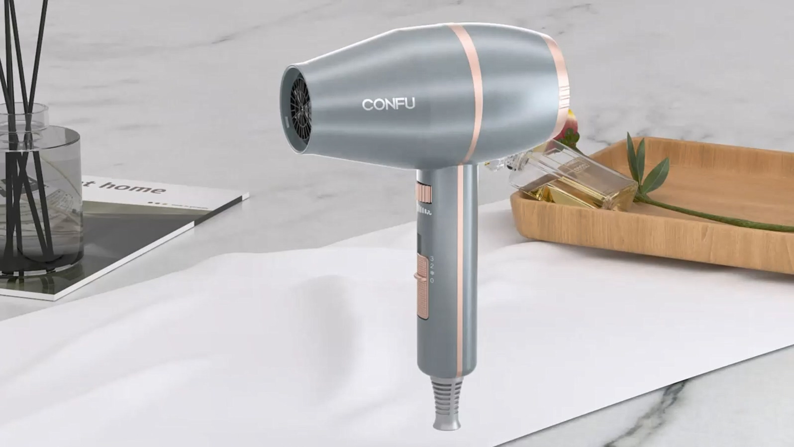 thumbnail video image 2 of CONFU Hair Dryer, 3 Heat Settings & Infinity Speed for All Hair Types, 2 of 10