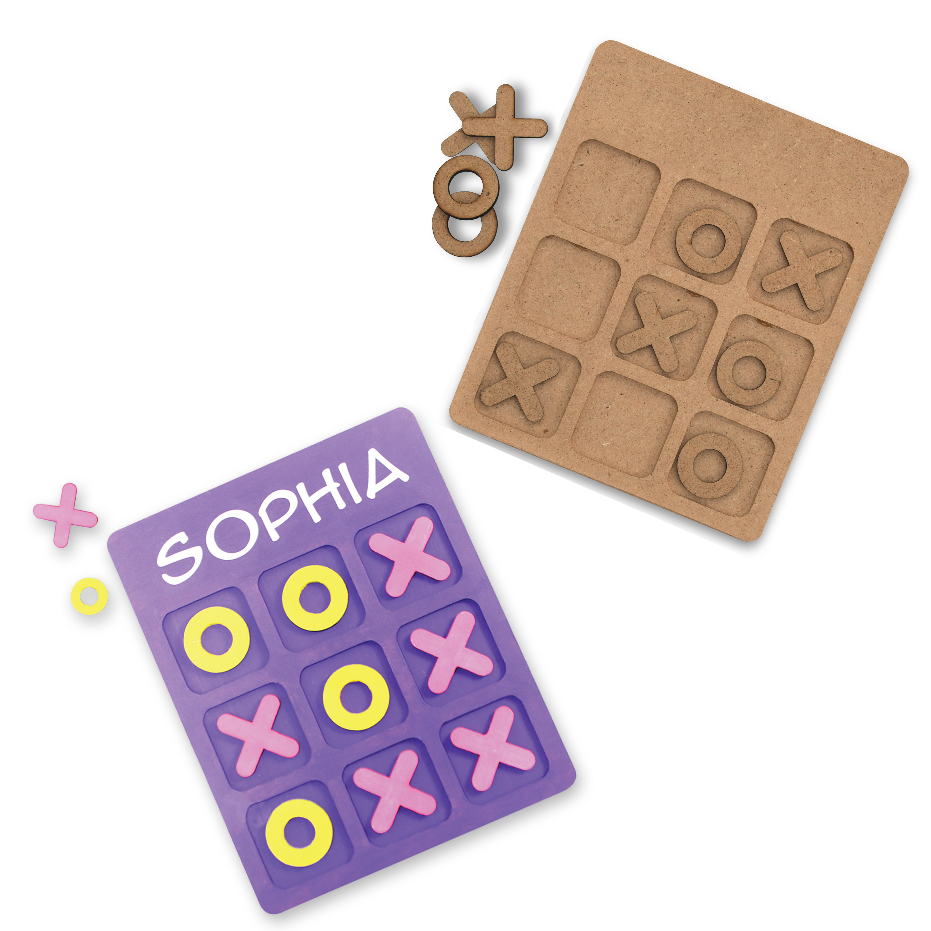 thumbnail video image 2 of VHALE Paint Your Own MDF Wooden Tic-Tac-Toe Board Game Kid Craft Party Favors (Valentine’s Day), 2 of 8