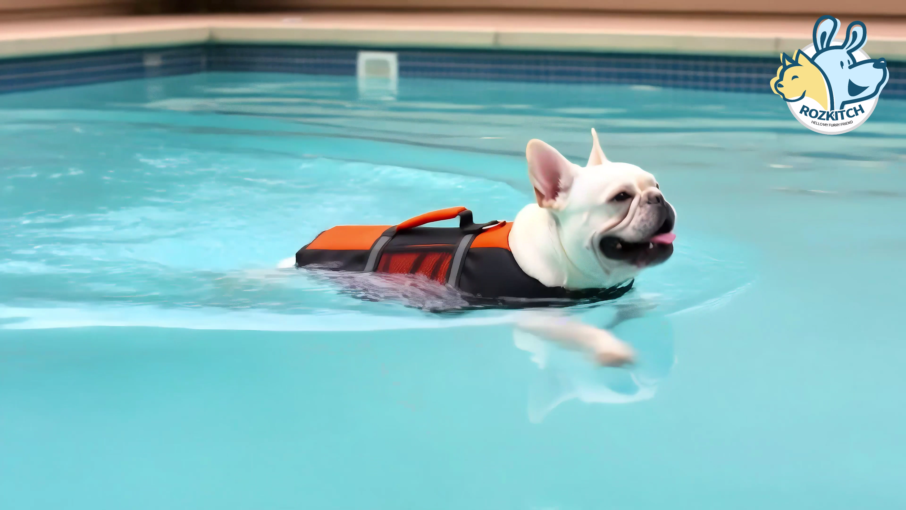 thumbnail video image 2 of ROZKITCH Dog Life Vest for Swimming Boating with Rescue Handle and Superior Buoyancy,High-Visibility Swimming Vest for Small Dogs,Orange,S, 2 of 8