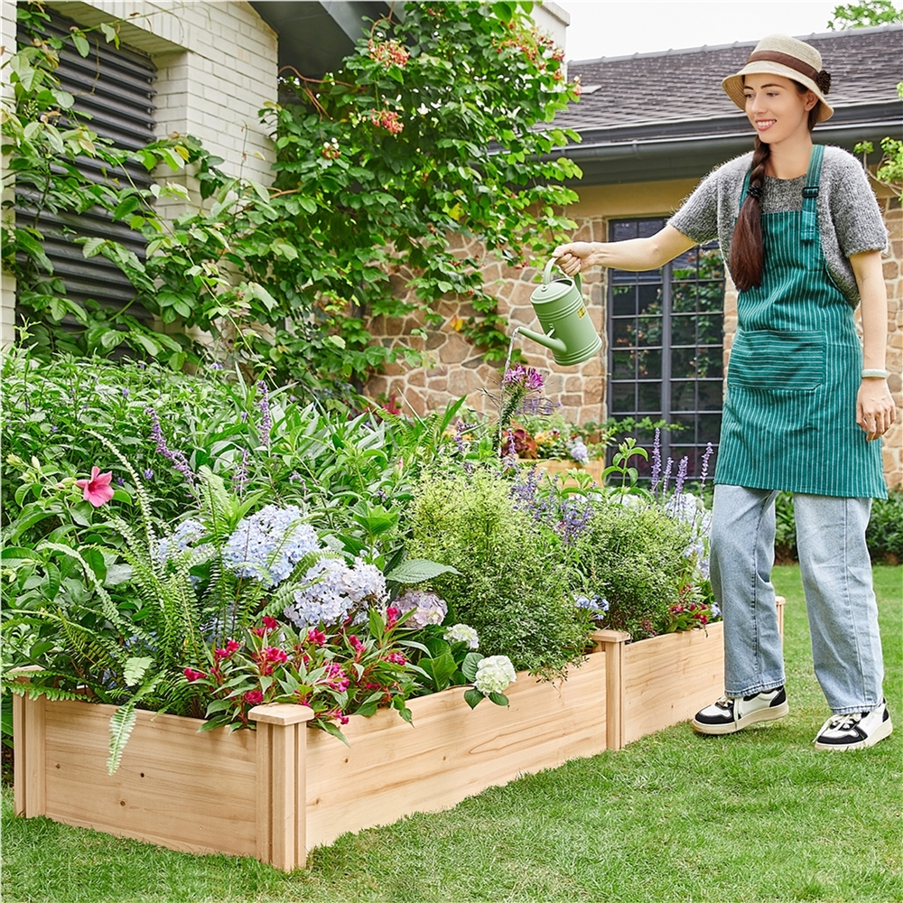 thumbnail video image 2 of Yaheetech Raised Garden Bed Kit - Wooden Elevated Planter Garden Box for Vegetable/Flower/Herb Outdoor Solid Wood 2x8ft, 2 of 11
