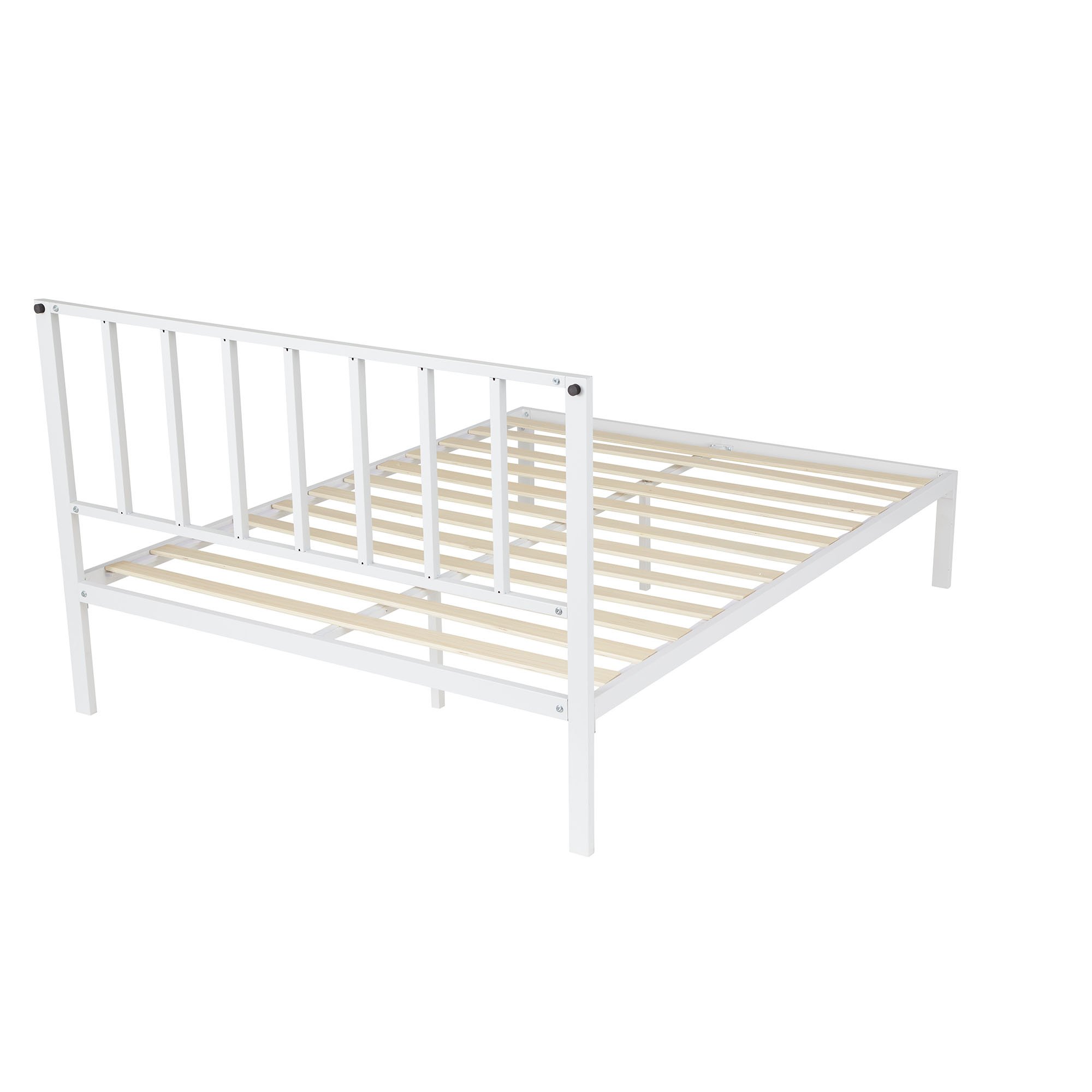 schuifelen kast negeren Rest Haven Bandon Metal Platform Bed with Headboard, Full, White -  Walmart.com