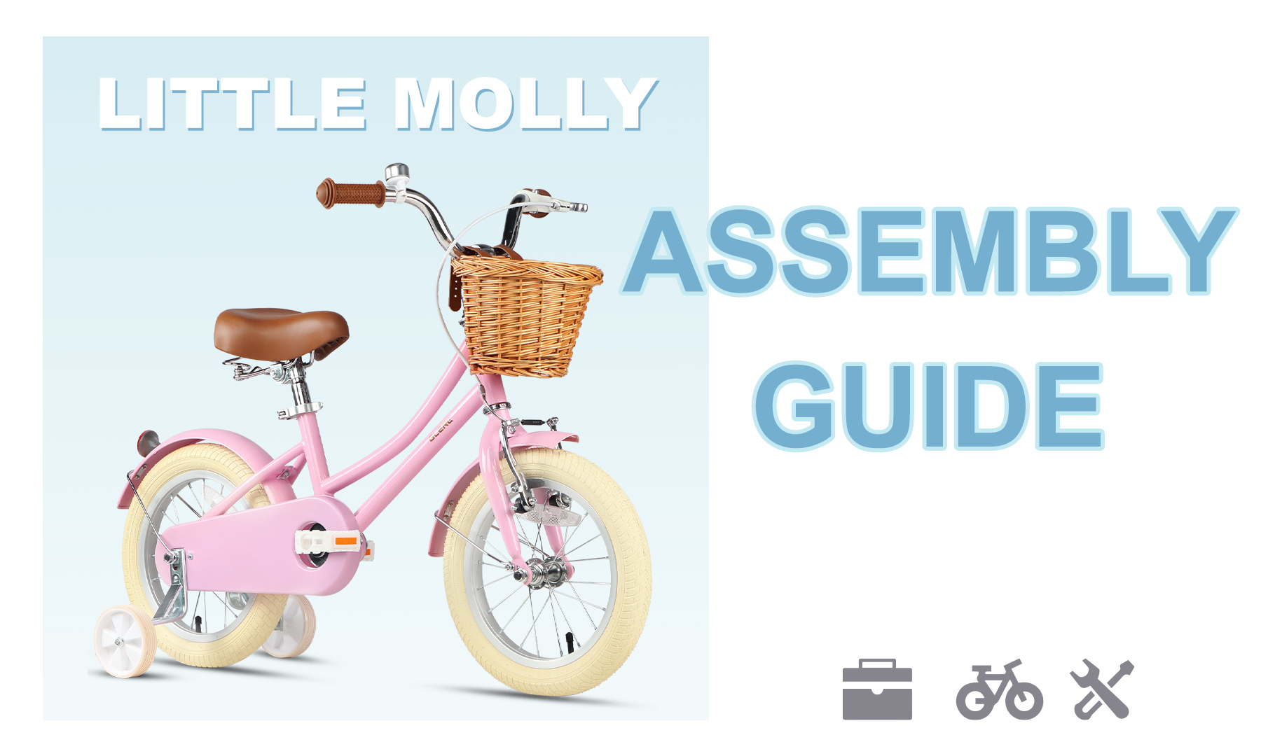 thumbnail video image 2 of Glerc Little Molly 12 inch Kids Girls Bike for1 2-4 Years Old Child and Toddler, Yellow, 2 of 14