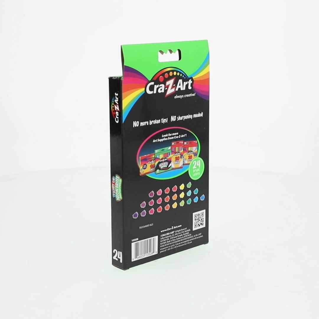 Cra-Z-Art Neon Twist up Colored Pencils, 24 Count, Beginner, Child