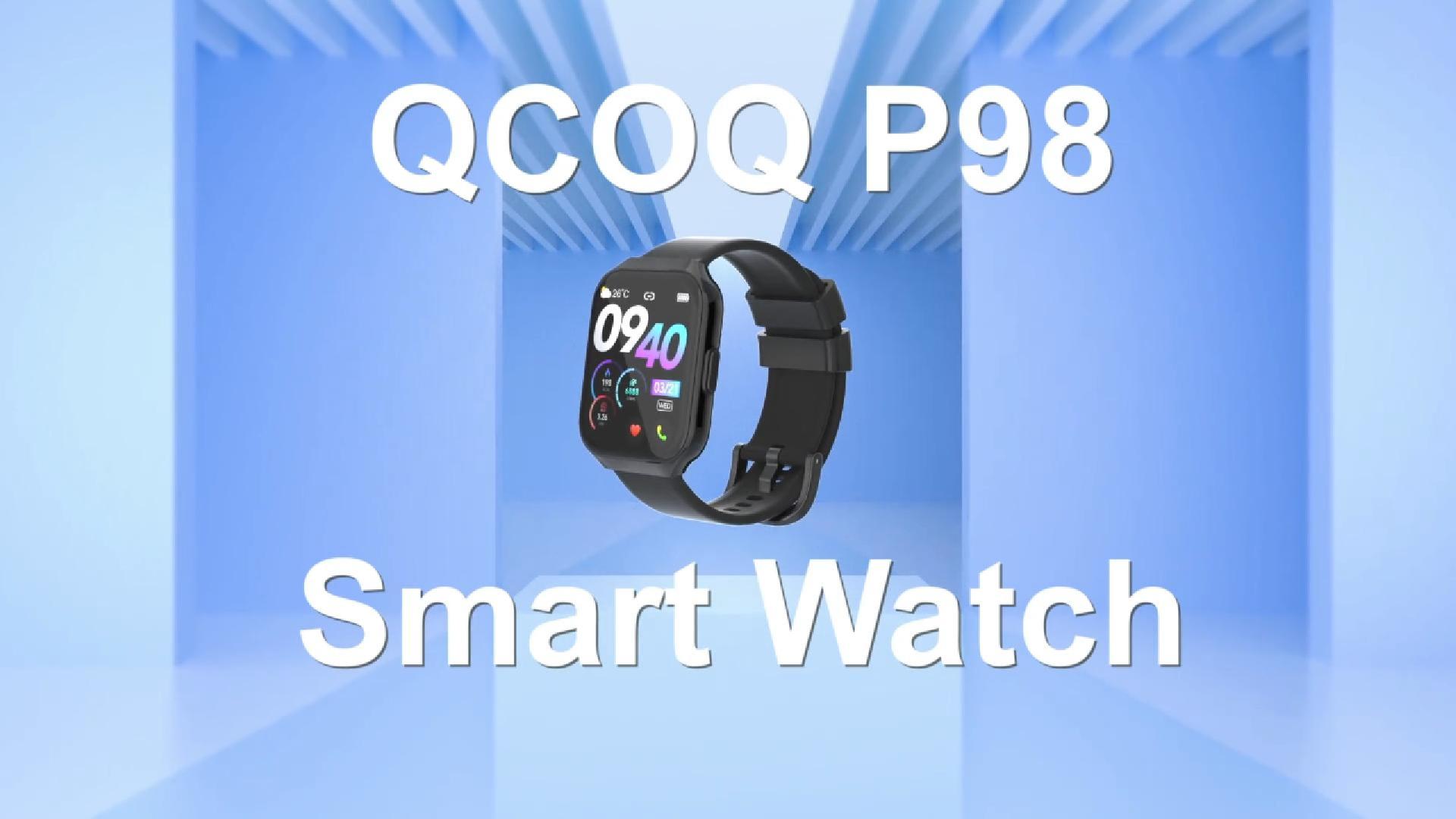 thumbnail video image 2 of Smart Watch, QCOQ 1.96" TFT-LCD Smartwatch for Men Women IP68 Waterproof, 110+Sport Modes, Fitness Activity Tracker, Heart Rate Monitor Sleep Step Counter for Android iPhone, Black, 2 of 8