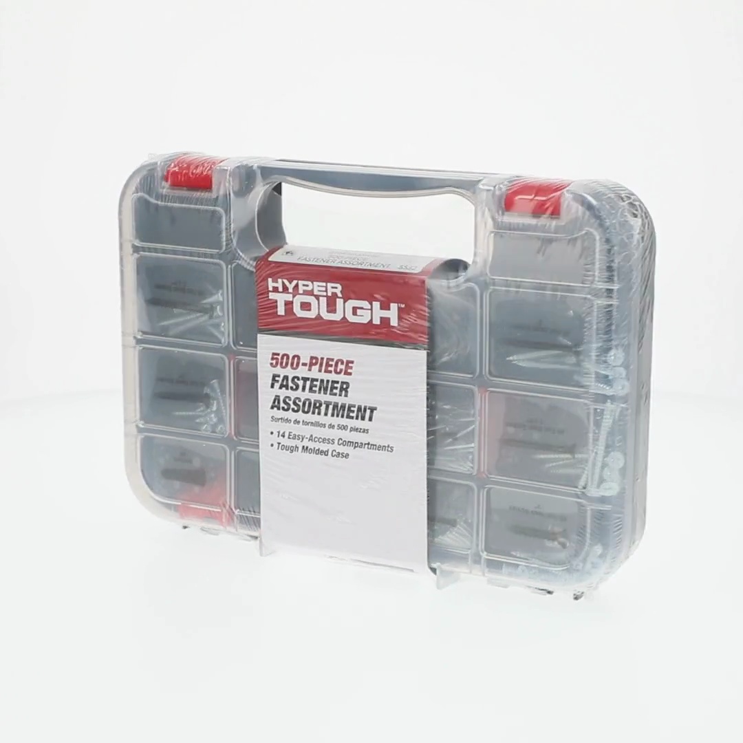 Hyper Tough 500-Piece Zinc Plated Steel Screw and Anchor Fastener