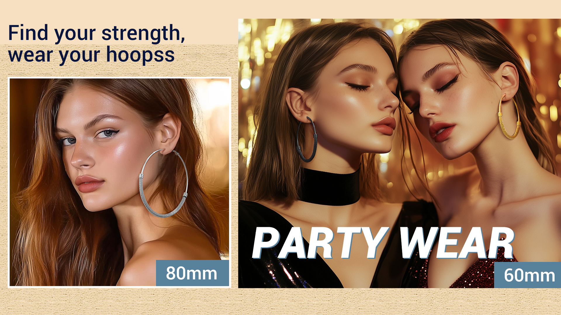 thumbnail video image 2 of PROSTEEL Chunky Black Hoop Earrings for Women 80MM Large Stainless Steel Earring Christmas Birthday Valentine Day Jewelry Gifts for Mom daughter Adults Age, 2 of 8