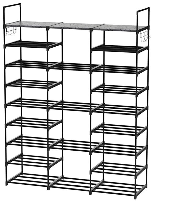 Tabiger 9 Tier Shoe Rack for Entryway 32-35 Pairs, DIY Stackable Metal Shoe  Rack for Closet, Sturdy Shoe Organizer for Entryway, Shoe Shelf Closet